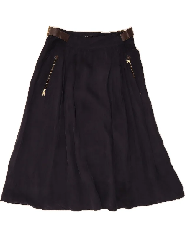 TED BAKER Womens A-Line Skirt Size 3 Medium W30 Navy Blue Polyester breathable skirt fabric TED BAKER Womens A-Line Skirt Size 3 Medium W30 Navy Blue Polyester breathable skirt fabric