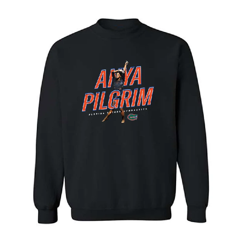 Florida - NCAA Women's Gymnastics : Anya Pilgrim - Crewneck Sweatshirt Individual Caricature Hoodie with Neon Bright Vibrant Florida - NCAA Women's Gymnastics : Anya Pilgrim - Crewneck Sweatshirt Individual Caricature Hoodie with Neon Bright Vibrant