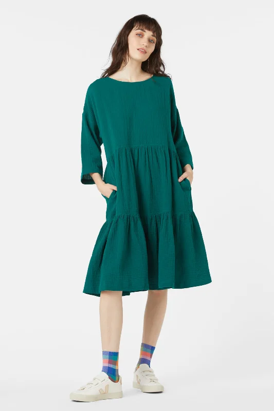 Jimini Tiered Dress Stylish Plaid Mini Dress